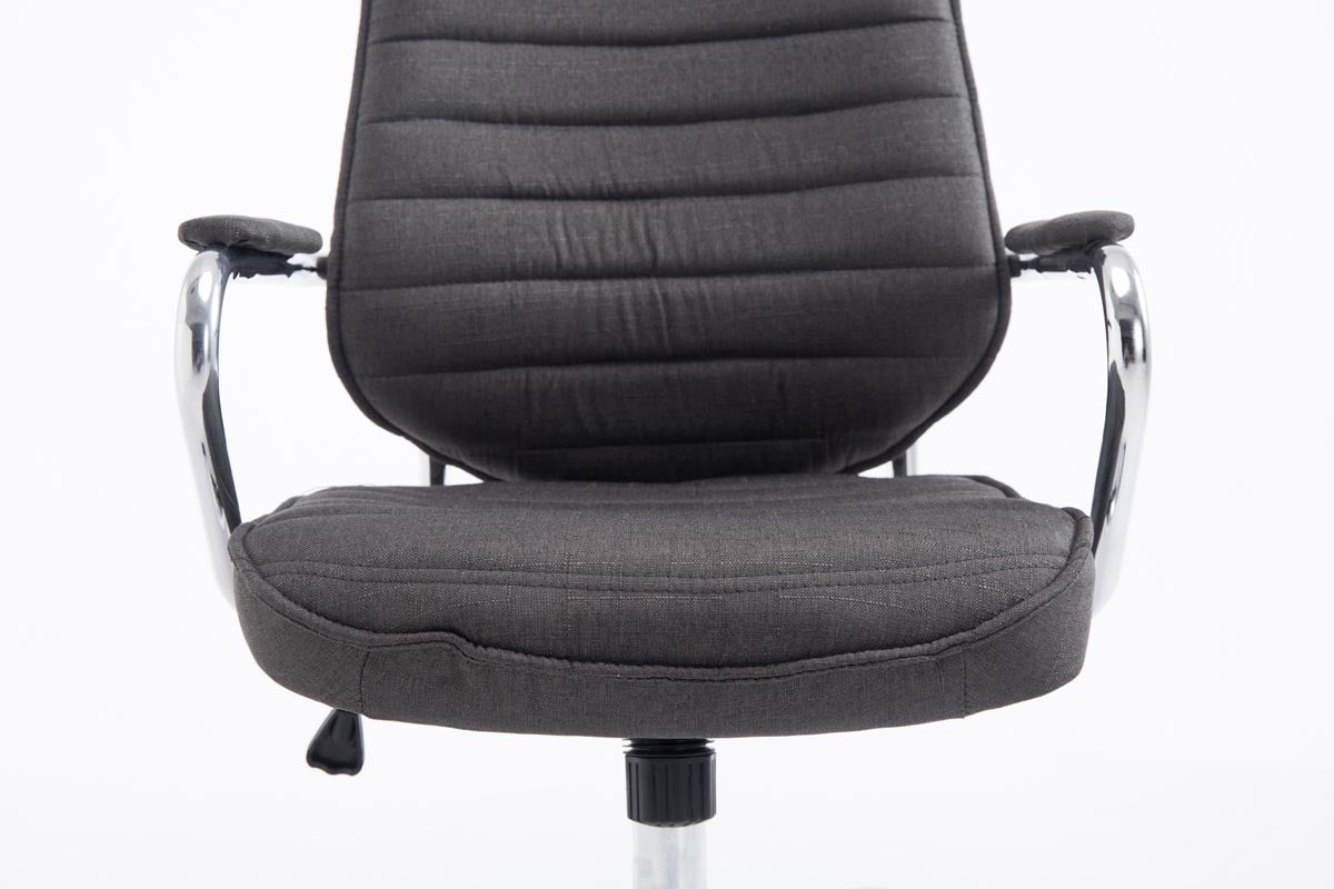 Chaise de bureau tissu Rako gris foncé - 6