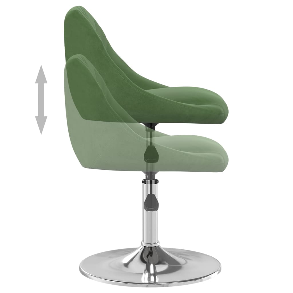 Chaises pivotantes à manger lot de 2 Vert foncé Velours vidaXL - 7