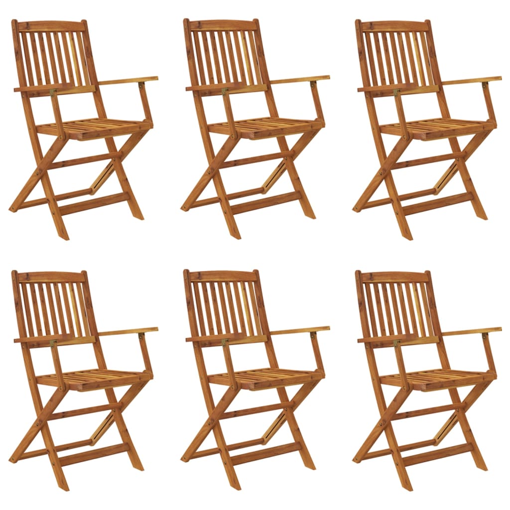 Ensemble à manger d'extérieur pliable 7pcs Bois d'acacia solide vidaXL - 8