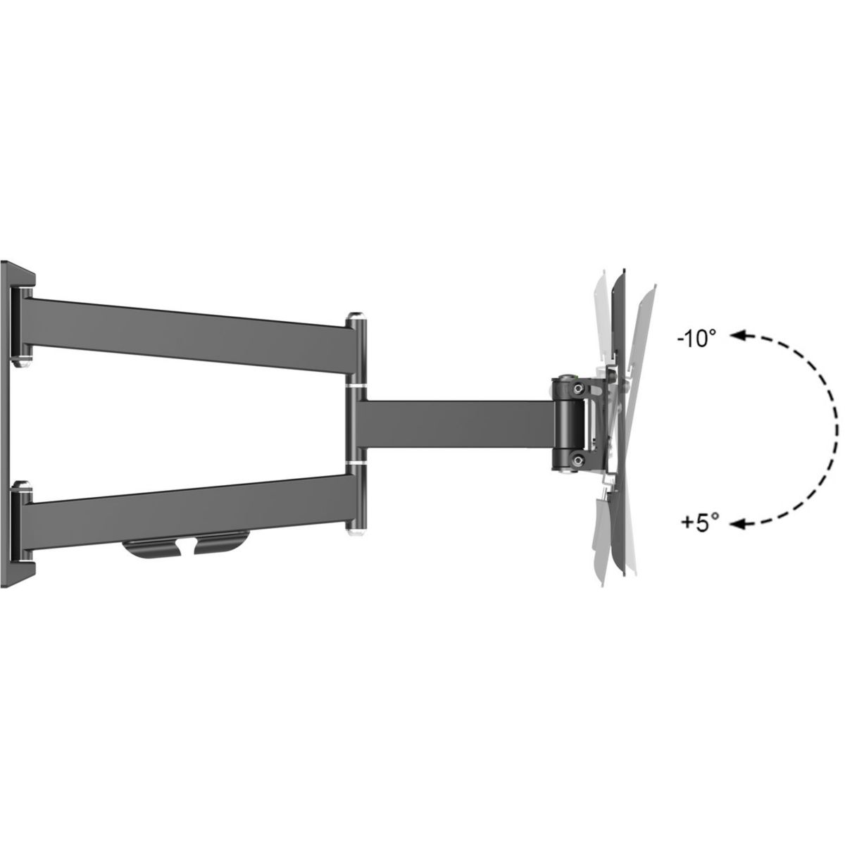 Support mural TV ESSENTIELB Mouv'TV 19-28'' Noir - 4