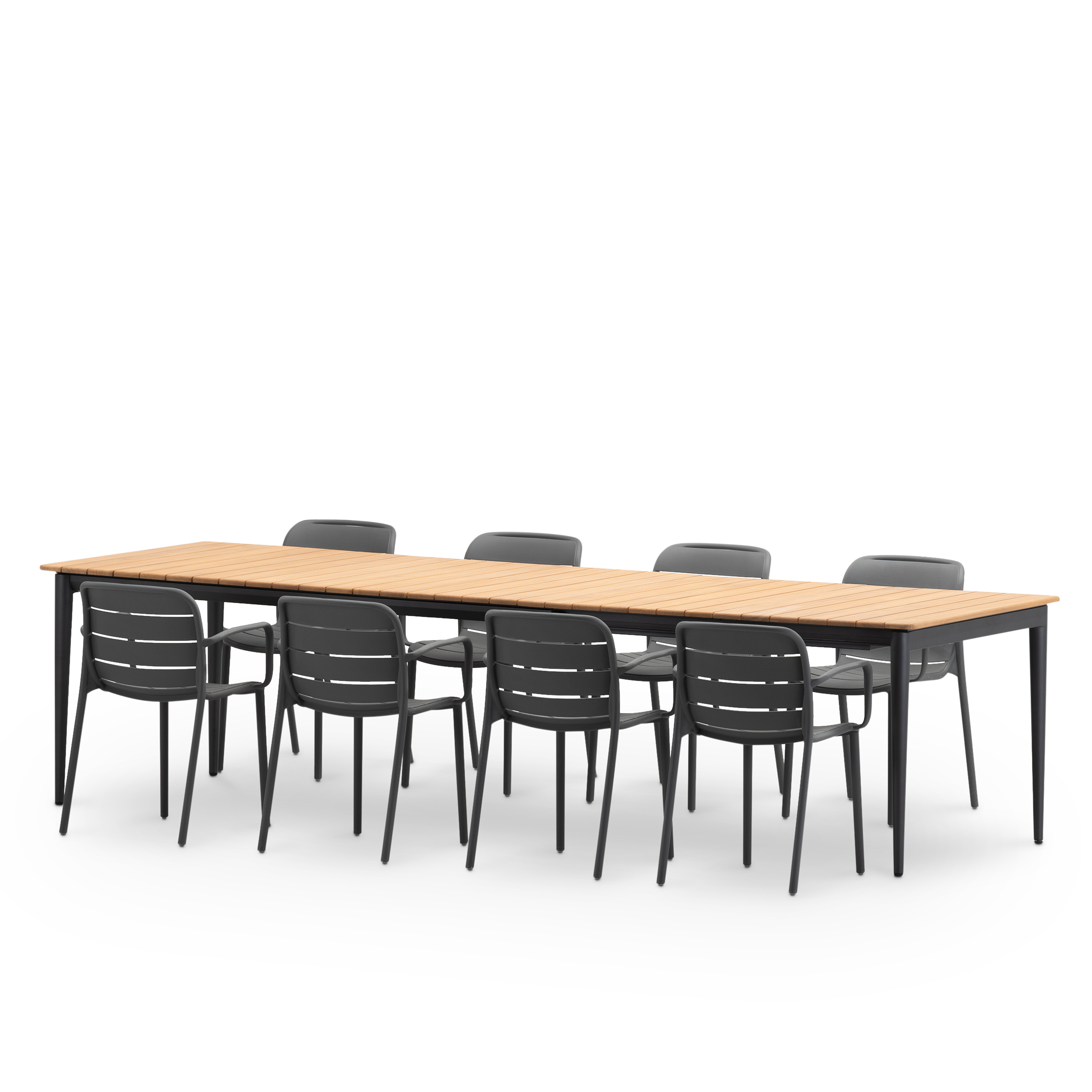 Set de comedor jardin extensible plazas antracita Ottawa Gala En  oferta Hogar y jardín