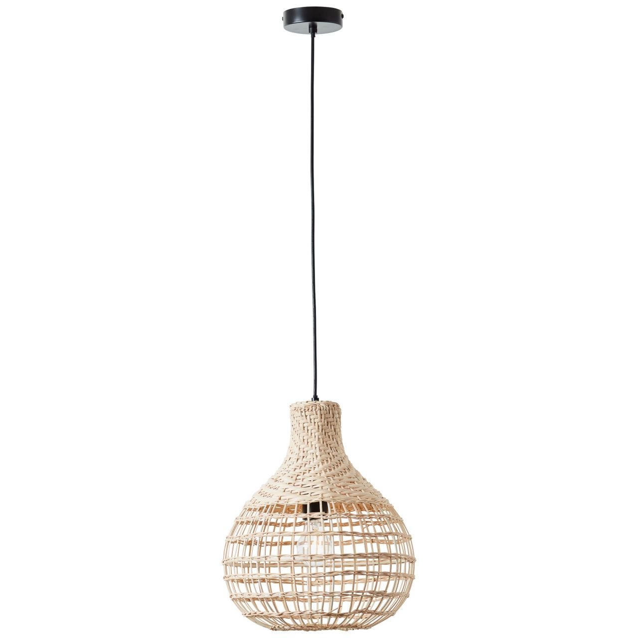 Lampa BRILLIANT, zawieszenie Southsea 33cm naturalny / czarny, 1x A60, E27, 25W, kabel można skrócić / regulowana wysokość