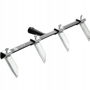 Kadax Rechen realizzato in metallo, rastrello piatto con gambo in legno