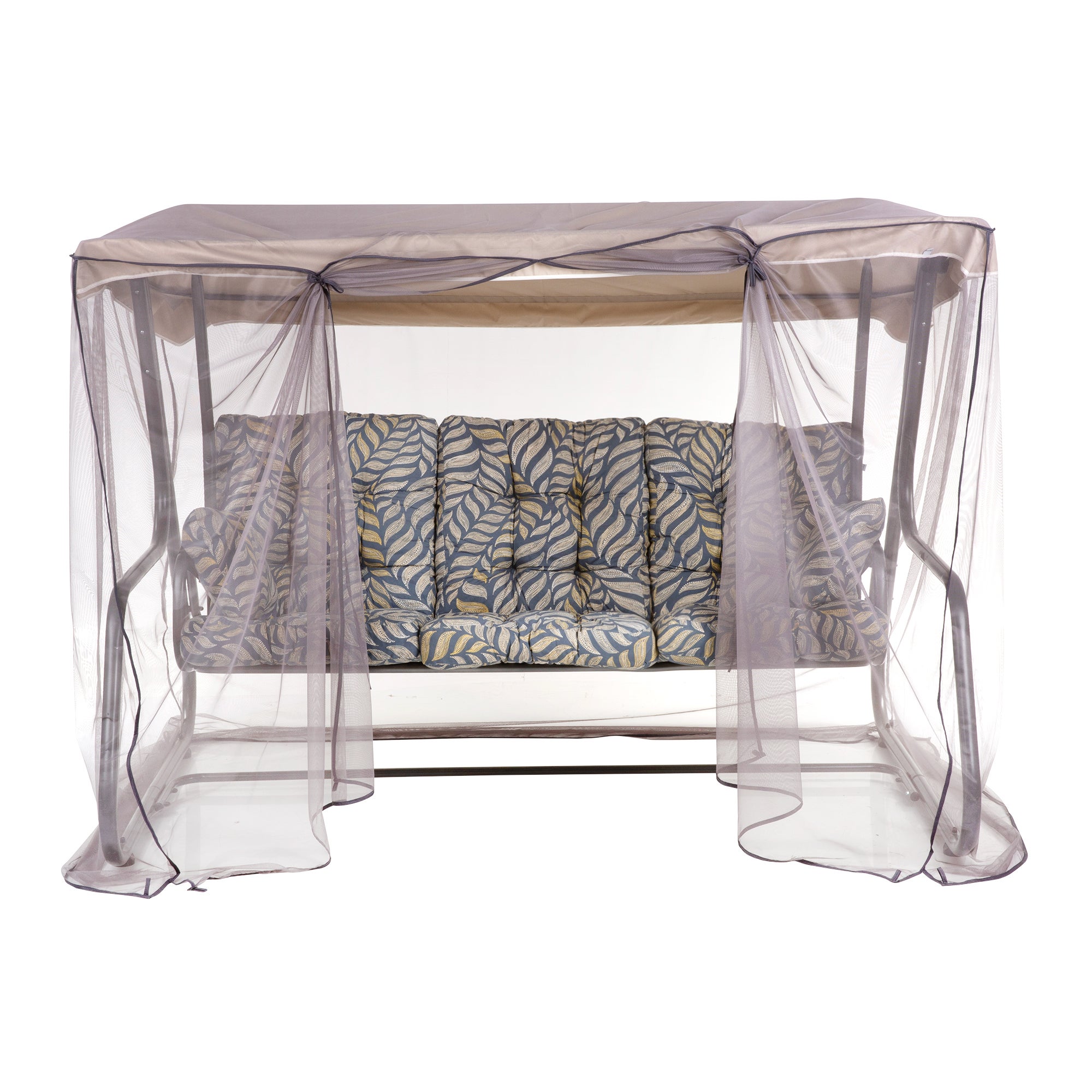 Huśtawka ogrodowa Celebes Plus szary/żółty liście PATIO