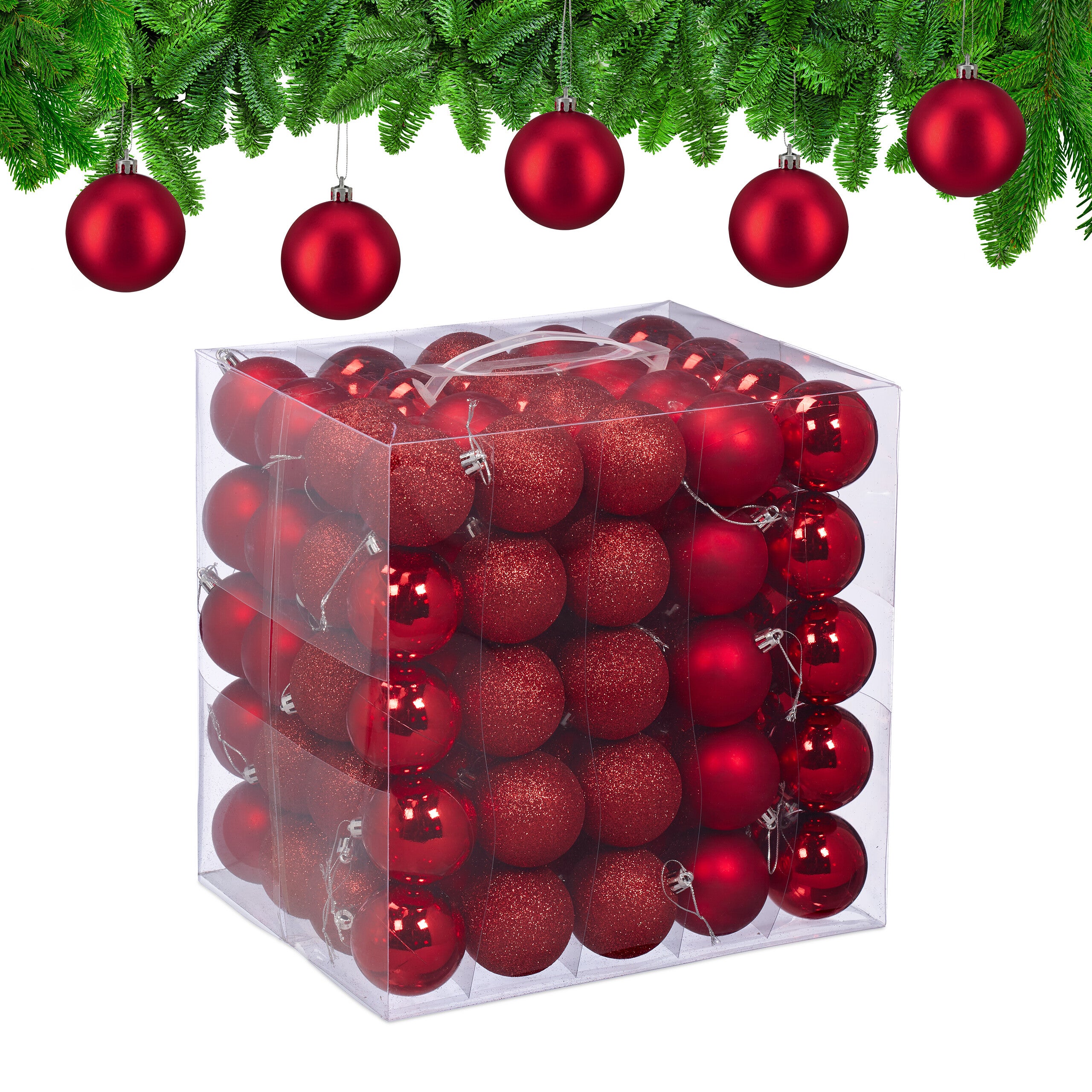 Boule De Noël, Lot Pratique De 50, Mate, Plastique Robuste, Pour Le Sapin, Diamètre : 6 Cm, Vert Foncé, Relaxdays | Leroy Merlin