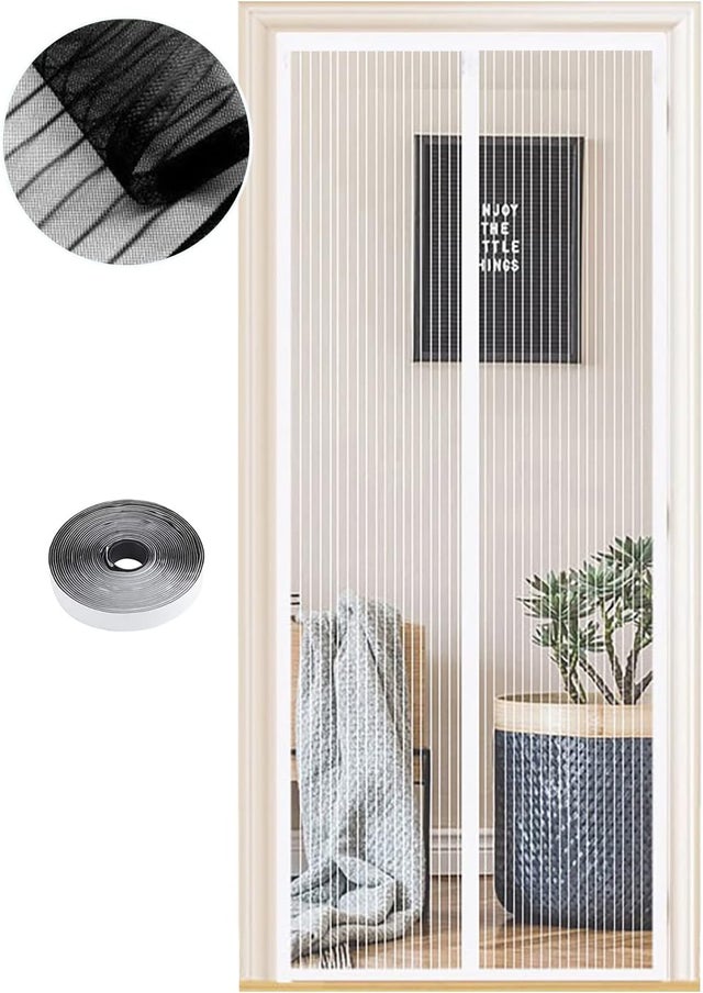 Mosquitera Magnética para Puertas, Diferentes Tamaños, 100X 210cm, Potentes Imanes, Cierre Automático, de Puerta Cortina Pasillos Patio