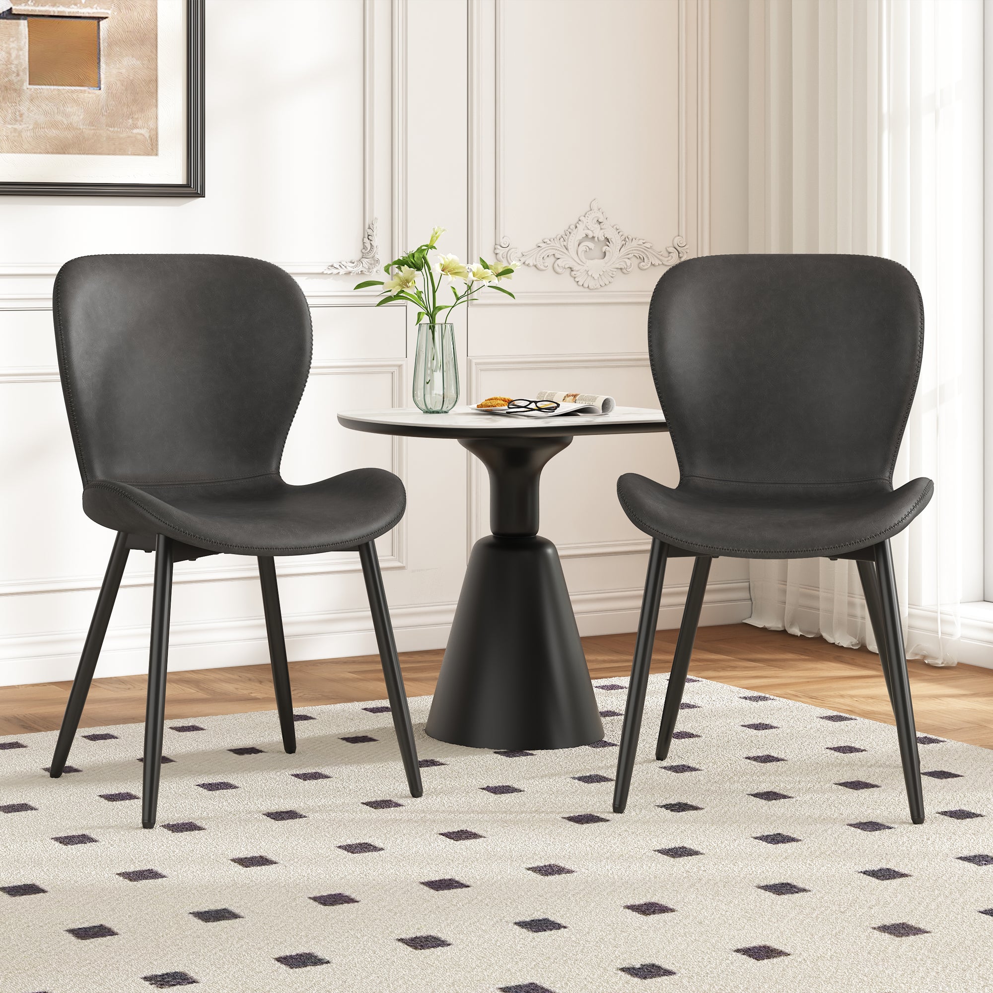 Juego De 2 Sillas De Cocina Comedor En Color Rojo Patas De Madera Clara Sintetica Diseno Moderno 040002079 52137245