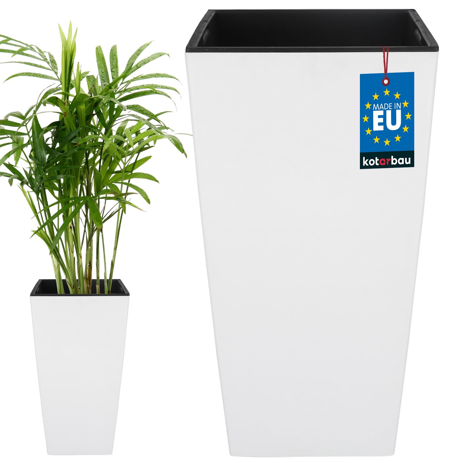 Doniczka donica rośliny sadzonki rozsady osłona 26,5x50 cm biała z wkładem - KOTARBAU