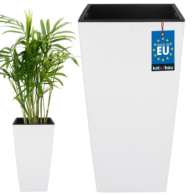 Doniczka donica rośliny sadzonki rozsady osłona 26,5x50 cm biała z wkładem - KOTARBAU