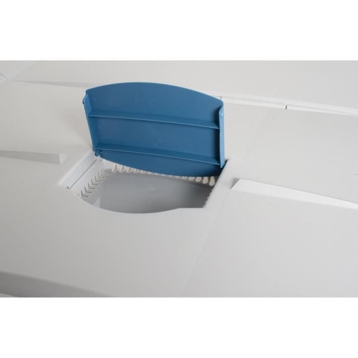 EDA PLASTIQUE Coffre de rangement dessous de lit 50 L avec roulettes - Gris et bleu - 77,5 x 59 x 16,5 cm - 3