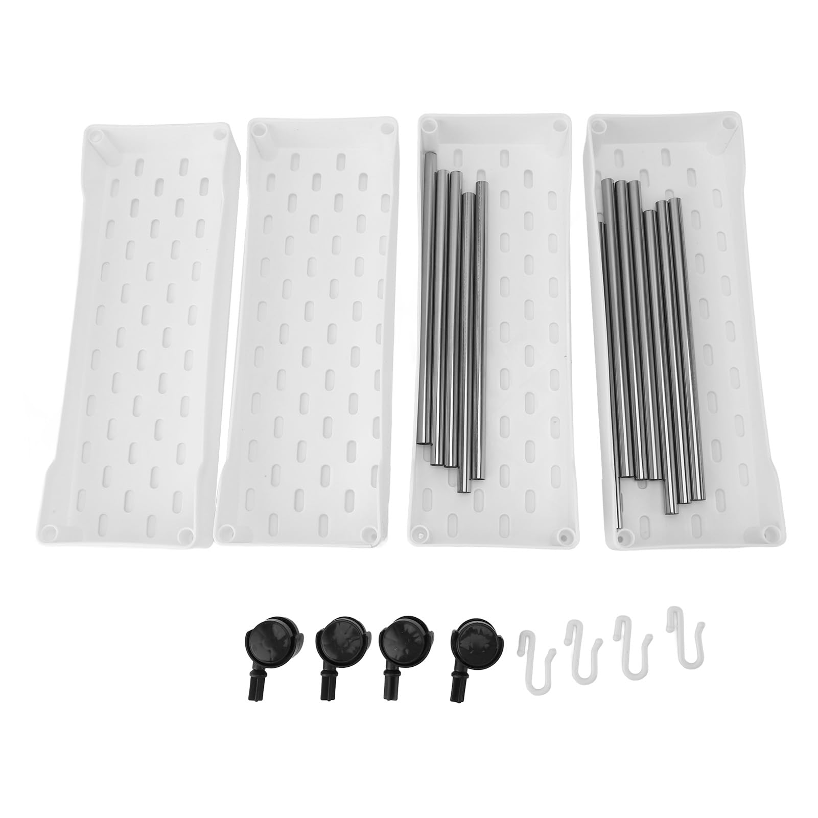 Chariot De Cuisine 4 Niveaux Avec Roulettes - Blanc, Mince, 3 Paniers, Rangement Multifonction