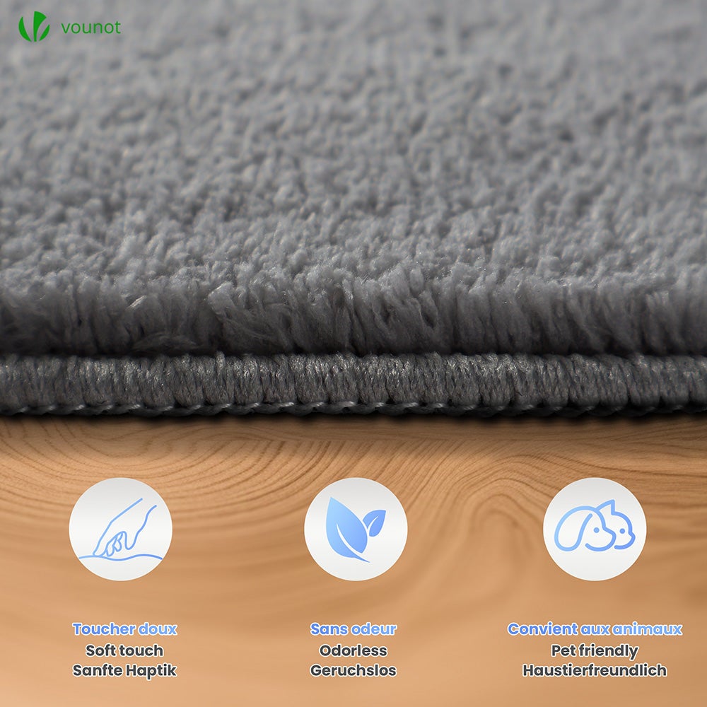 VOUNOT® Alfombra Moderna para Salón 200x300 cm, Antracita - 2
