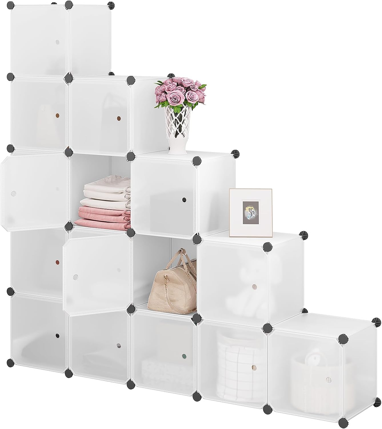 Cubes De Rangement Modulaires HUOLE - Avec Portes Coulissantes