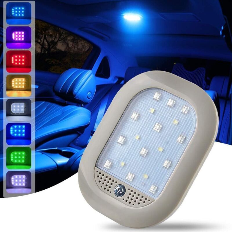 Lampă de plafon auto LED reîncărcabilă cu 8 culori și control vocal, pentru camioane/dulapuri/camping