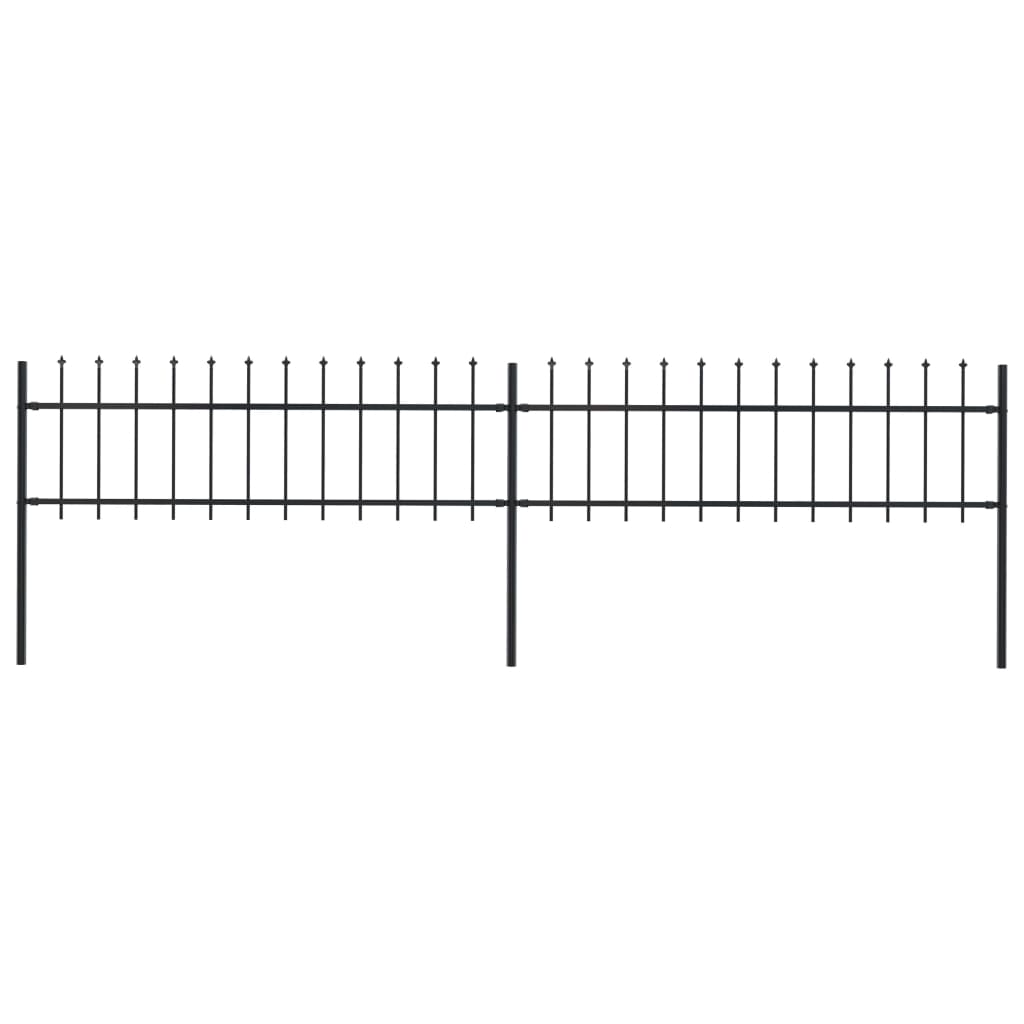 cl-ture-de-jardin-avec-dessus-en-lance-acier-3-4-x-0-6-m-noir-leroy