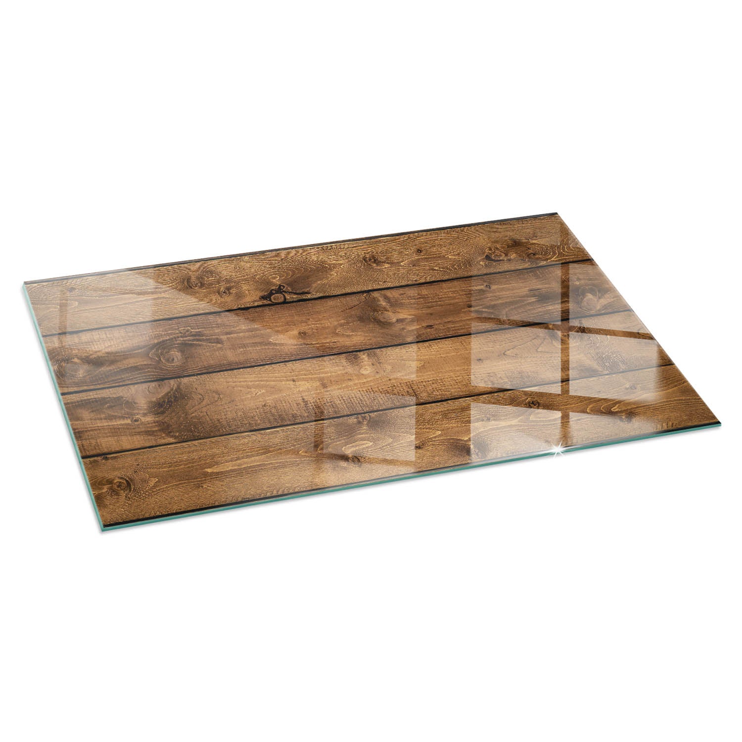Szkło ochronne żaroodporne pod kominek - 120x60 cm - Deska drewniana w słoje - TULUP
