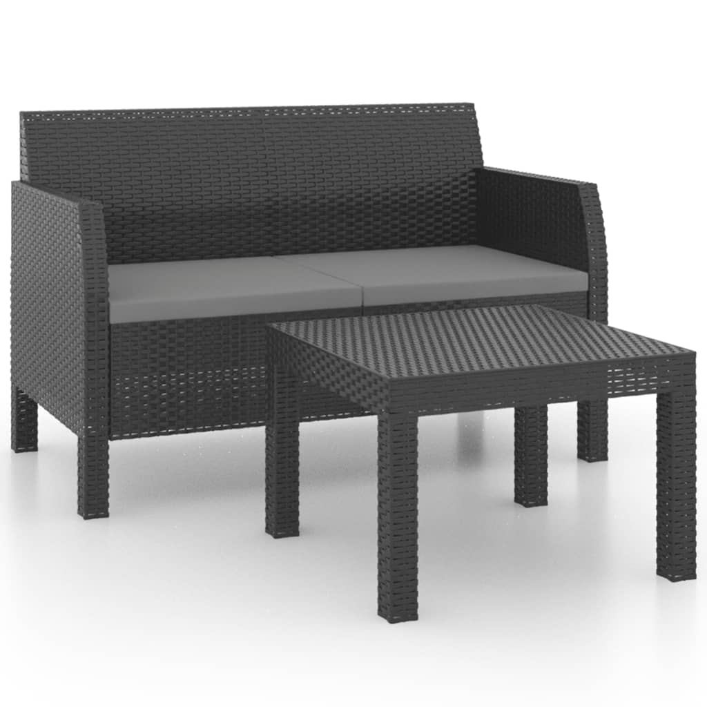 Maison Exclusive - Set Divani da Giardino 2 pz con Cuscini in Rattan PP Antracite - 2