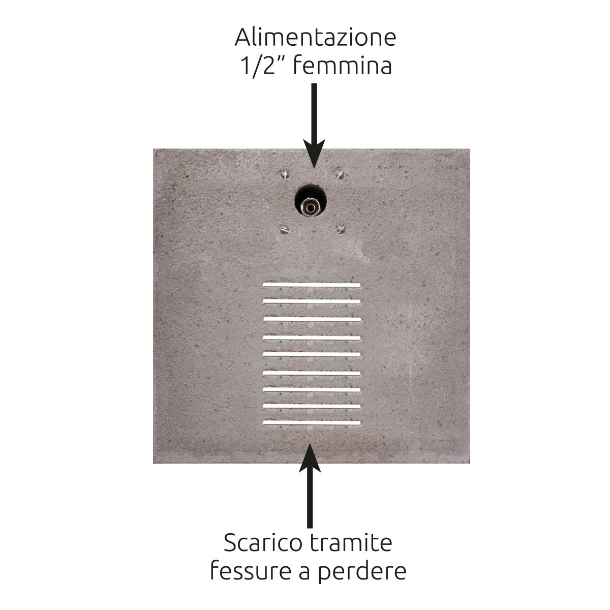 Belfer Fontaine de jardin en colonne en acier/aluminium - socle en ciment, Anthracite, élégante pour jardin - 100% Made in Italy - 5