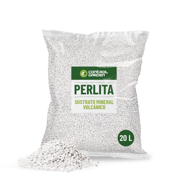 CONTROL GARDEN Perlita 20L | Tierra para Plantas y Cultivos Interior y Exterio | Sustrato Natural para Semillas | Fabricado en España