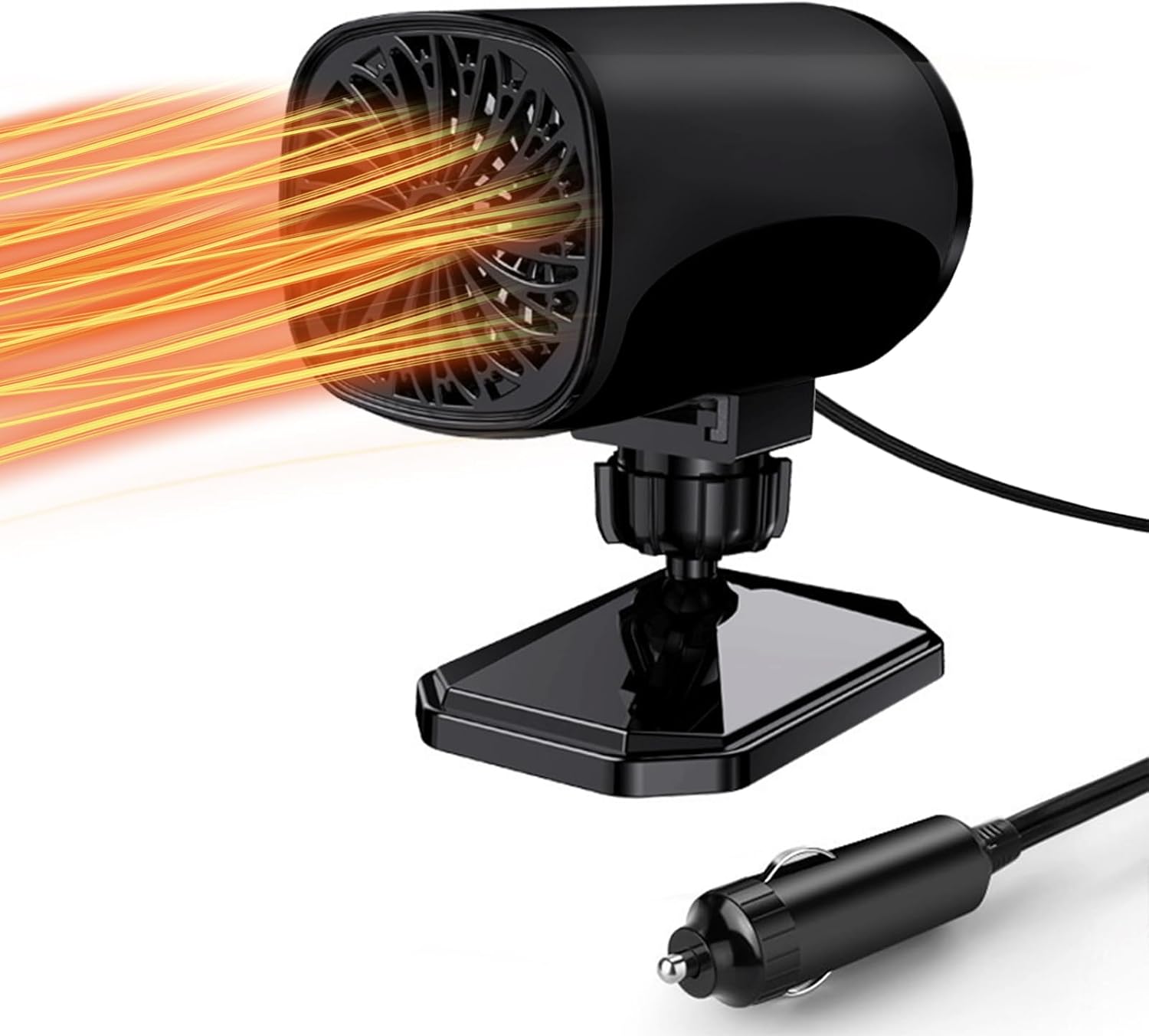 Ogrzewacz samochodowy 2 w 1, przenośny 12 V 150 W, podgrzewacz samochodowy, odmrażacz, szybkie ogrzewanie, regulowany w zakresie 360°, z oczyszczaczem