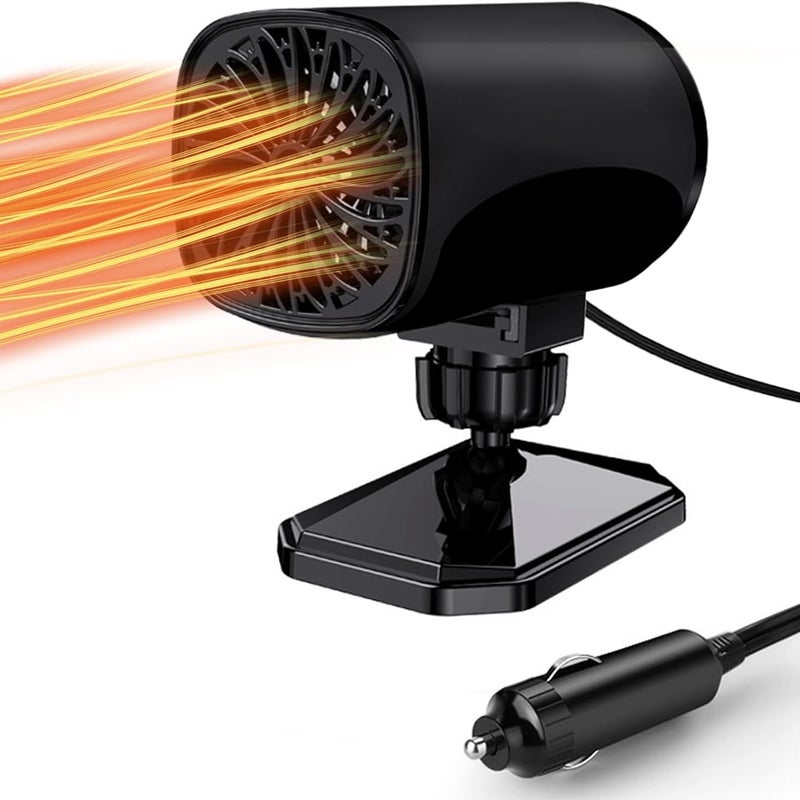 Ogrzewacz samochodowy 2 w 1, przenośny 12 V 150 W, podgrzewacz samochodowy, odmrażacz, szybkie ogrzewanie, regulowany w zakresie 360°, z oczyszczaczem