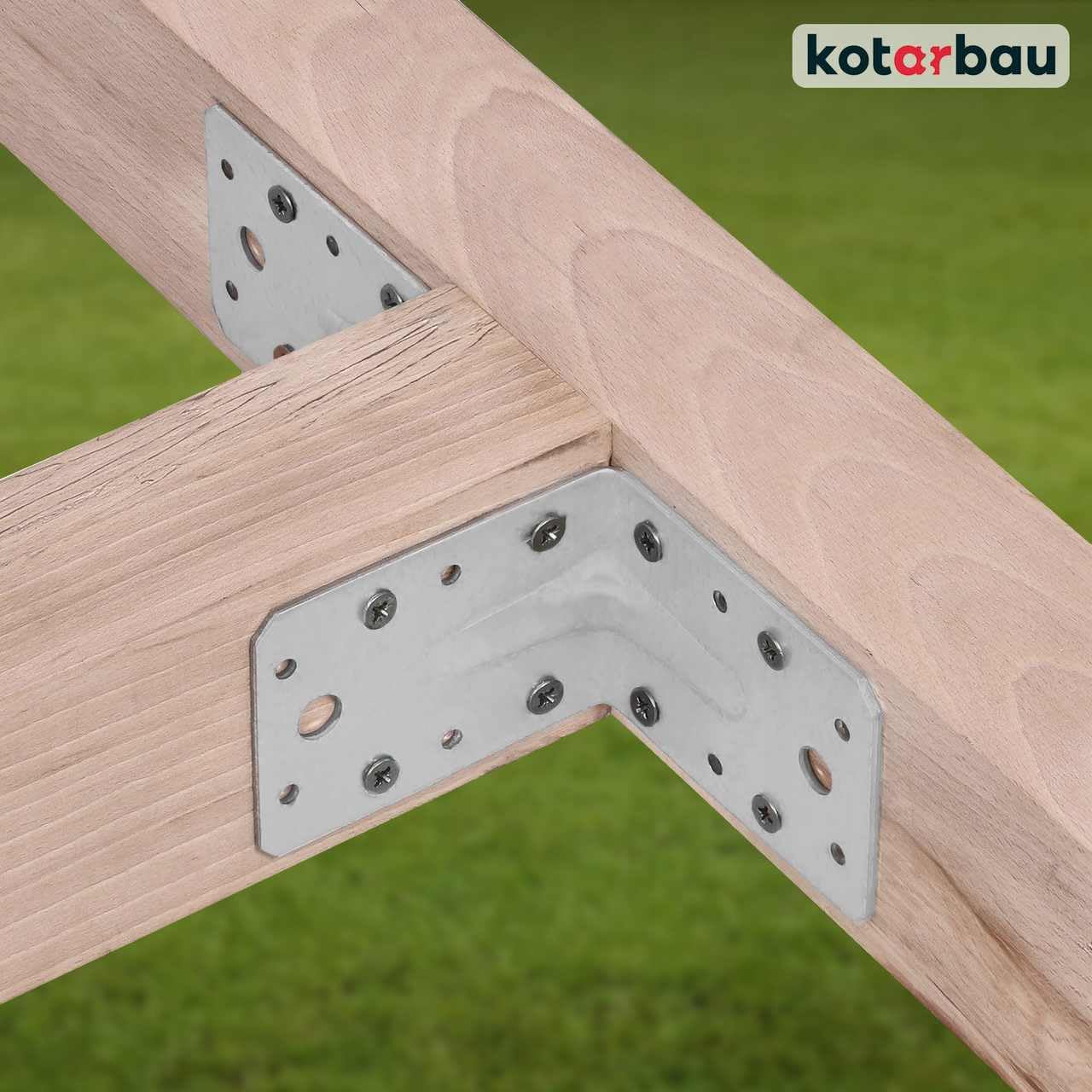 12 szt. Kątownik Ciesielski - Łącznik Budowlany - 60 x 60 x 45 mm - Stal ocynkowana - z Przetłoczeniem - Nierdzewny KOTARBAU - 2