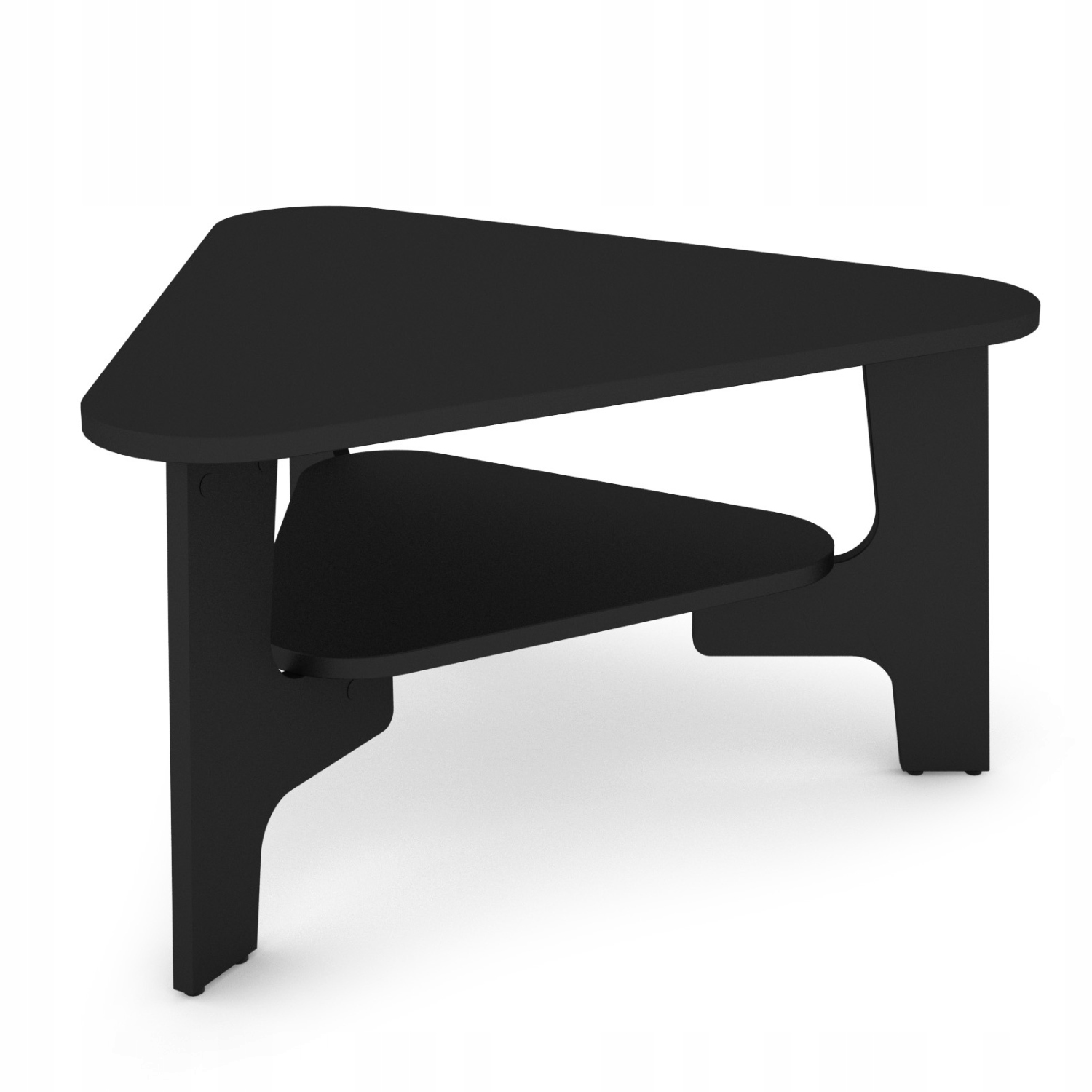 Stolik Kawowy Do Salonu TRIANGO Trójkątny Czarny Minimalistyczny Loft 80cm