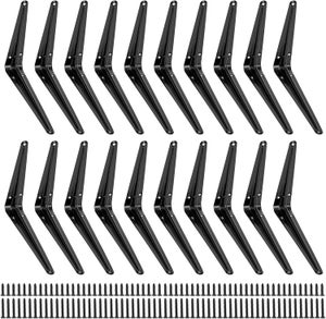 Lot de 2 Equerre Etagere Murale, équerre Industrielle,Equerre Charge Lourde,5 mm D'épaisseur, Support étagère Murale (25 cm