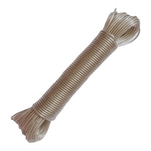 Stendibiancheria Da 50 Metri Con Cavo D'Acciaio E Rivestimento In PVC: Corda Resistente E Antiscivolo Per Balcone, Giardino E Campeggio. Trasparente E Robustissima. - 5