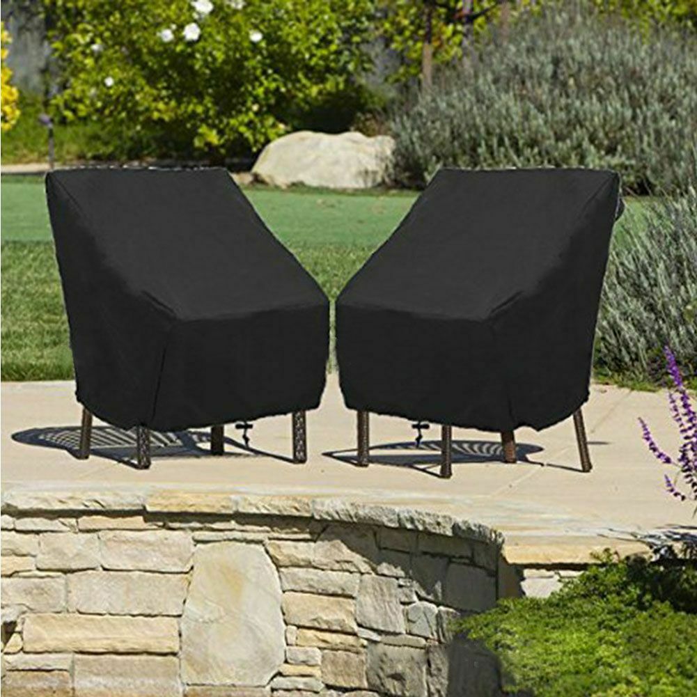 Housse de chaise d'extérieur, anti-poussière et résistante au soleil, housse de mobilier, 210D, 96,5 x 89 x 79 cm, noire | Leroy Merlin