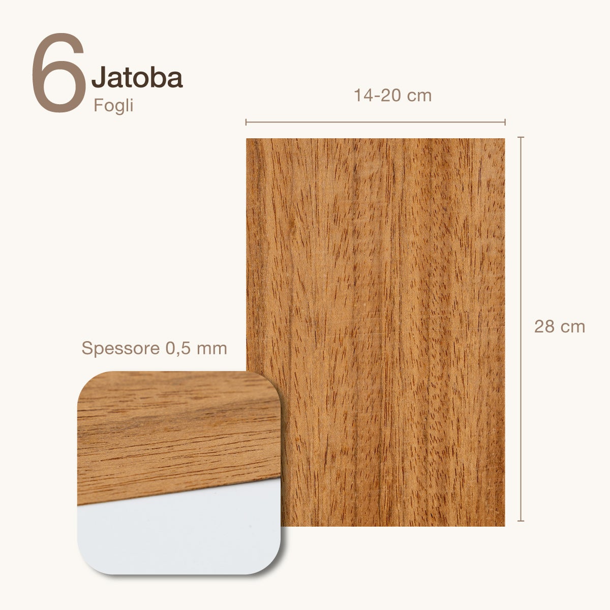6 FOGLI DI IMPIALLACCIATURA IN LEGNO DI JATOBA - 2