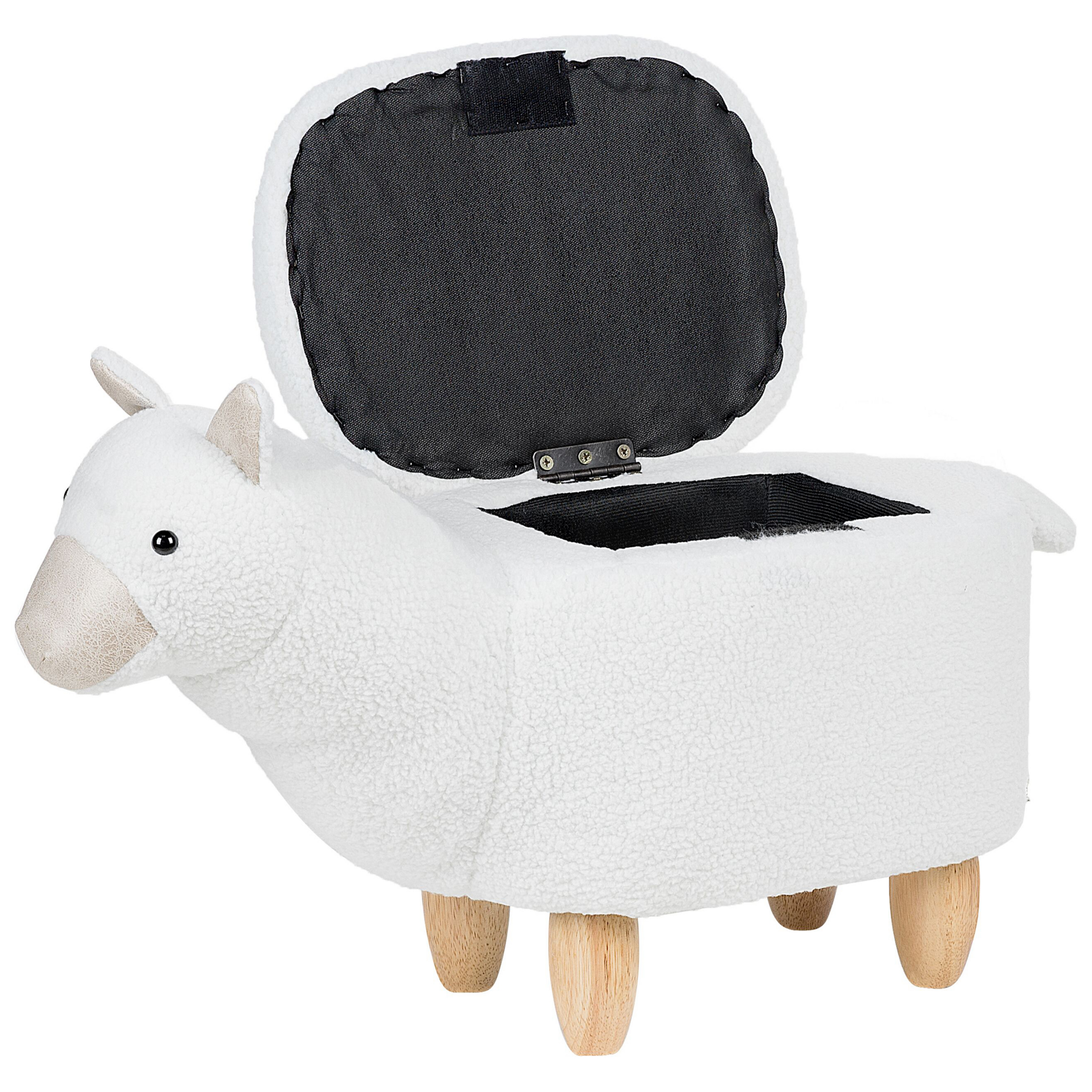 Pouf animaletto contenitore ALPACA Tessuto Bianco - 6