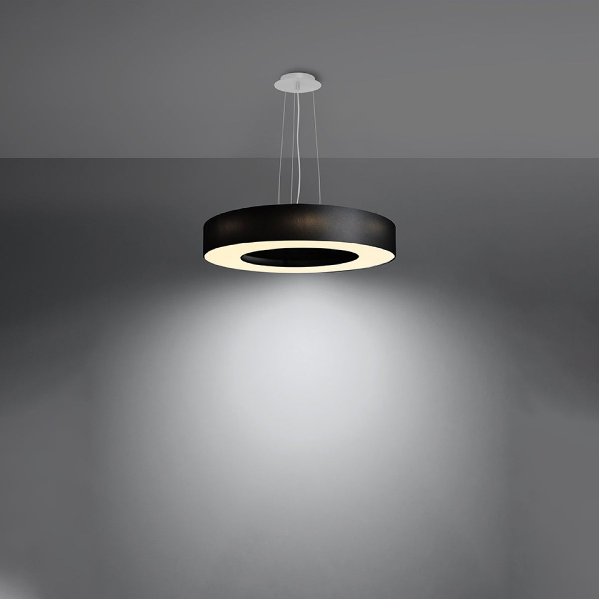 Żyrandol ASTRONA SLIM 50 czarny LED 3000K - 50x50x102cm Sollux