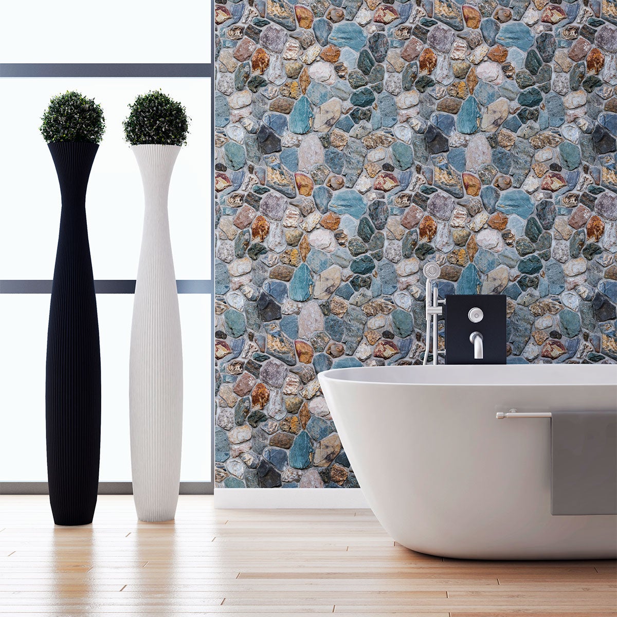 Vinilos piedras de fréjus - adhesivo de pared - revestimiento sticker mural decorativo - 60x60cm