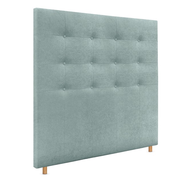 DHOME Cabecero Capitoné hasta el Suelo Cabezal 8cm tapizado Tela ACUALINE para Cama Dormitorio (160cm, Verde Agua)