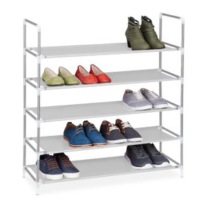 Scarpiera a 10 Ripiani Modulabile Nera Organizer per Scarpe Capacità 2