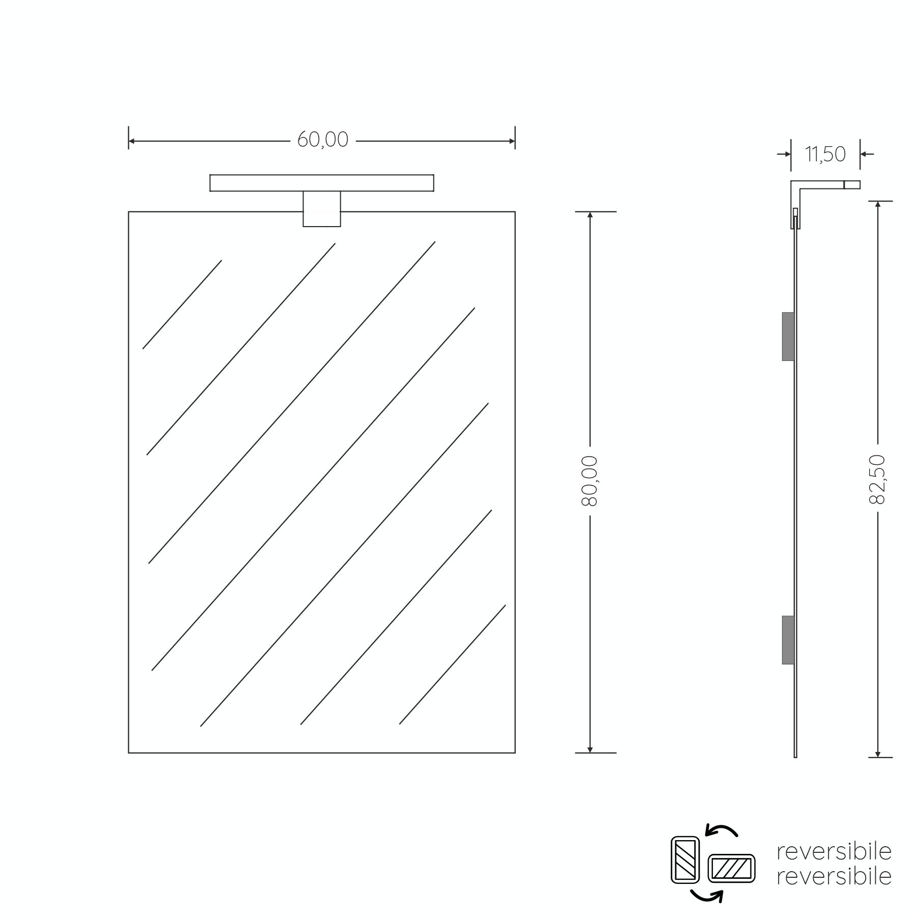 KAD - Miroir bord poli 60x80 cm avec lampe LED réversible - 4