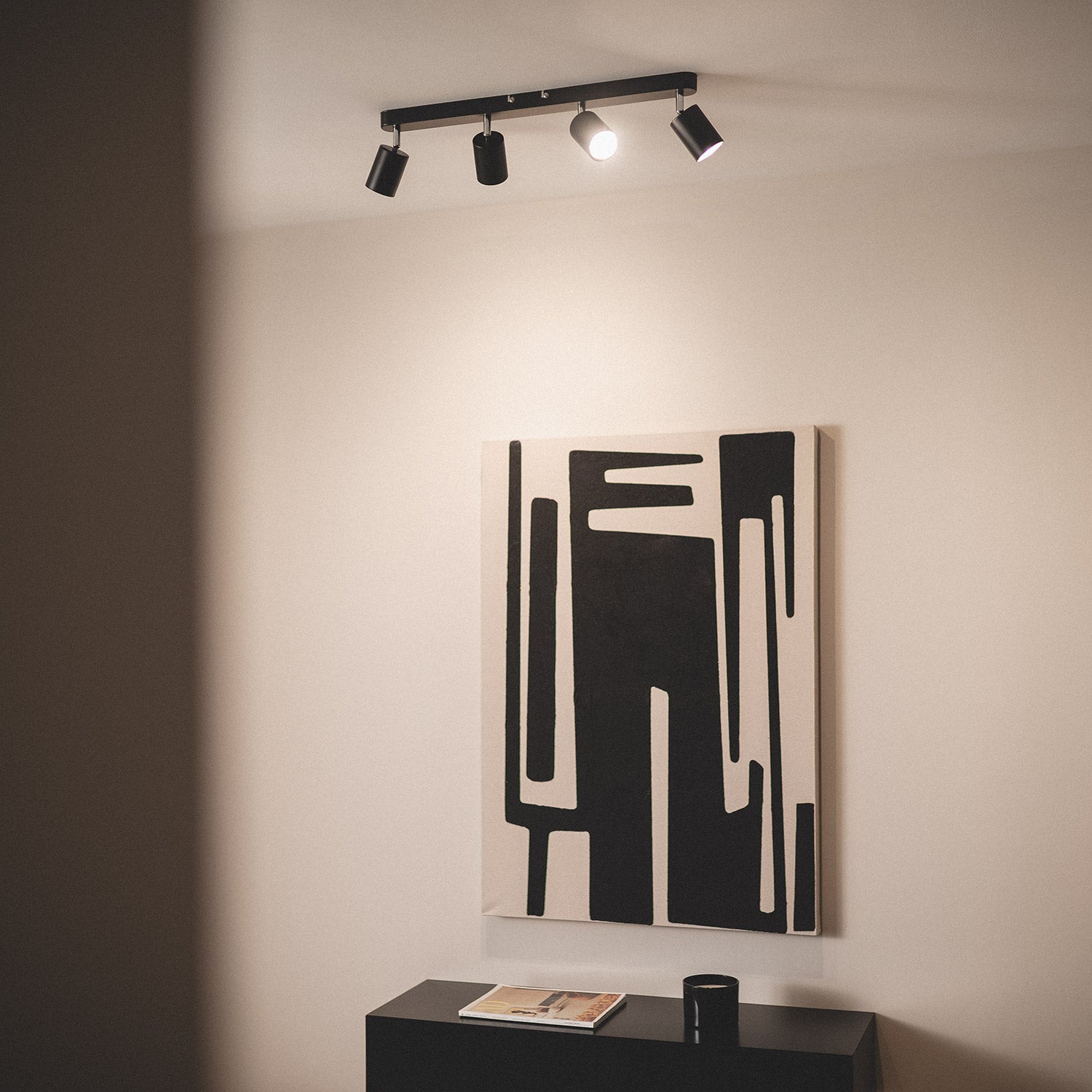 Ledkia Lampada da Soffitto Orientabile Metallo 4 Faretti Albus Black Large Nero - 4