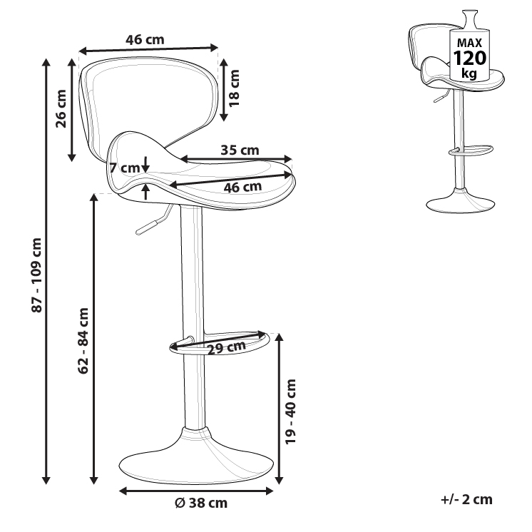 Set di 2 sedie alte CONWAY Pelle sintetica Bianco - 3