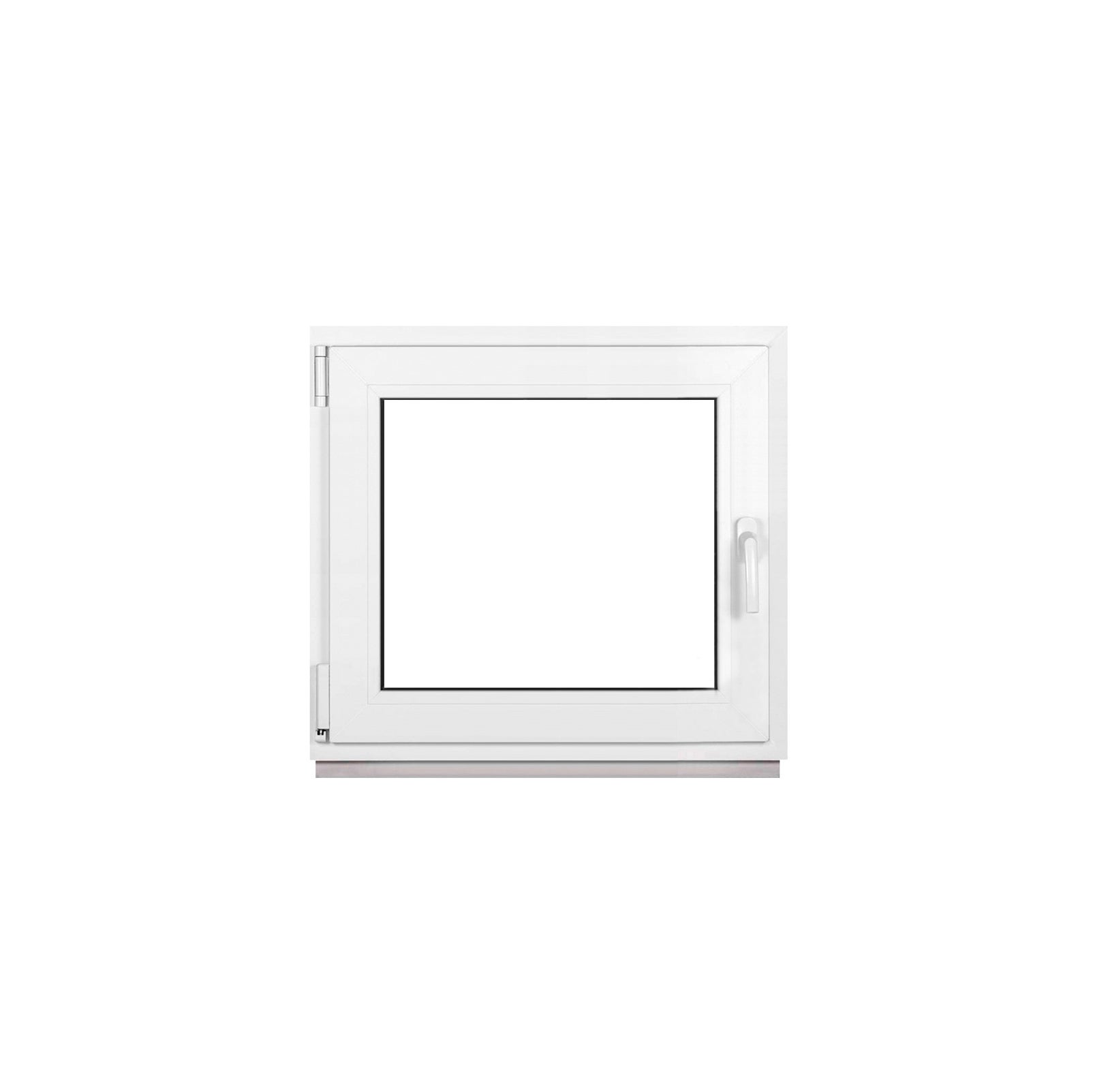 Ventana pvc blanca 90 x 80 cm (900 x 800 mm), para sótano, doble acristalamiento, oscilobatiente, apertura a la izquierda