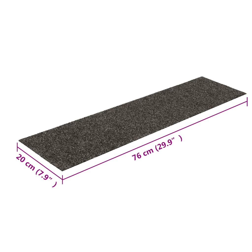 Tapis d'escalier autocollants 30 pièces 76 x 20 cm Anthracite Rectangulaire vidaXL - 3