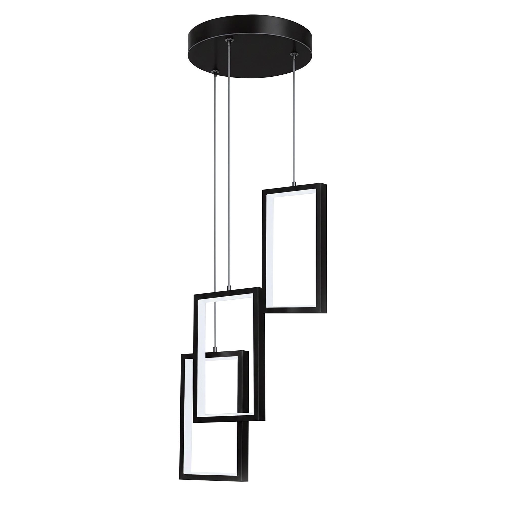 Lampa Sufitowa Wisząca Toolight Lhj087-3Cp Biały, Czarny Led