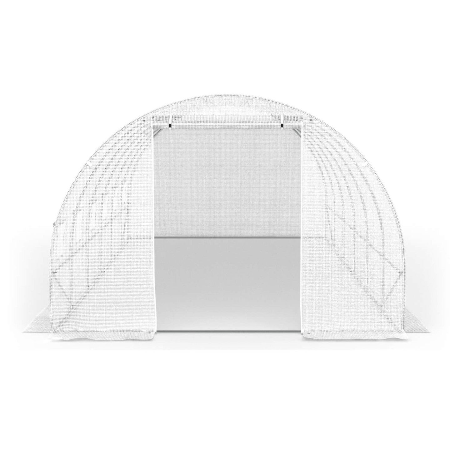 Bâche de rechange pour serre de jardin tunnel 18m² 6 x 3 x 2 m anti-UV avec porte et fenêtres CRIMÉE blanche - 3