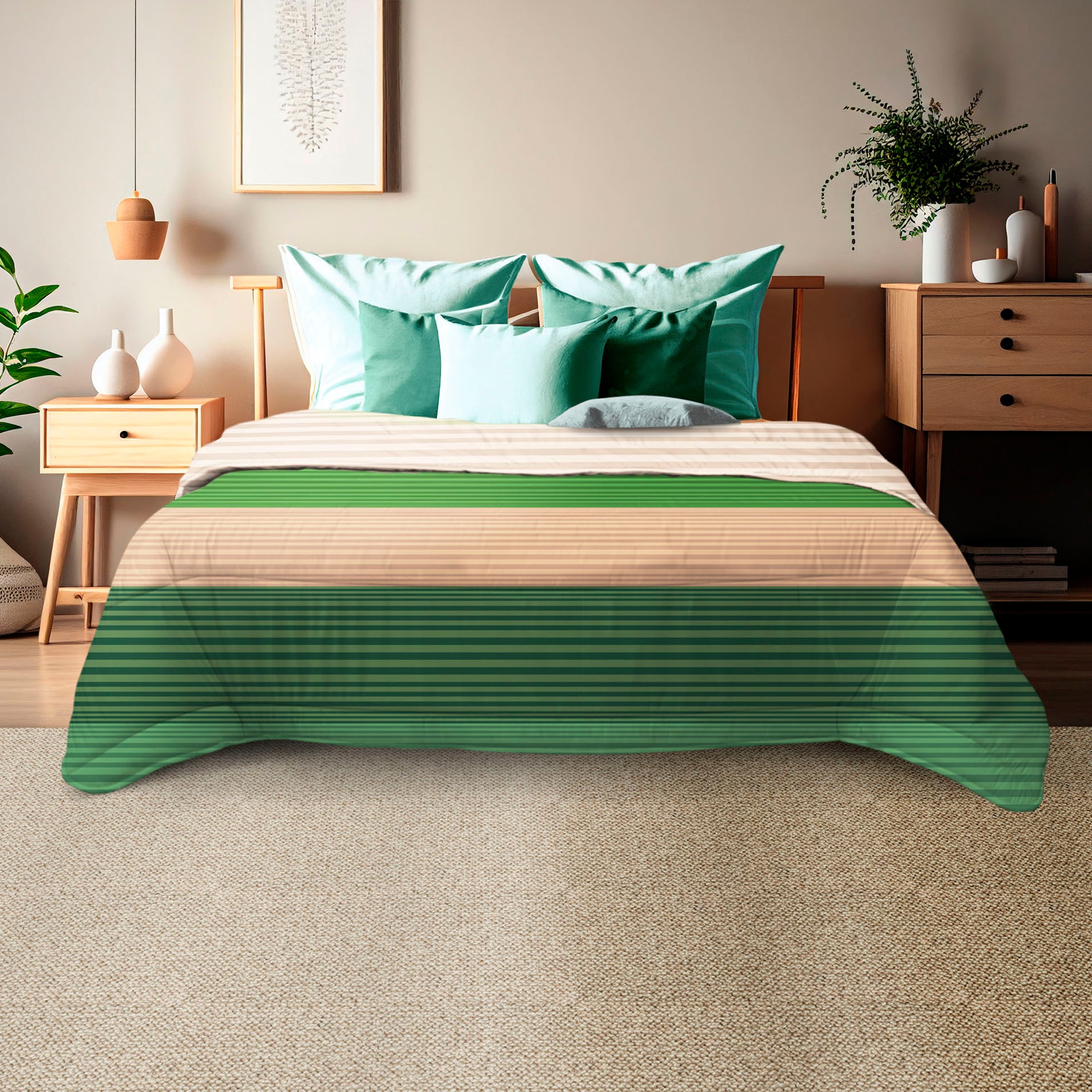 TRAPUNTA INVERNALE MATRIMONIALE SFUMATO VERDE MADE IN ITALY