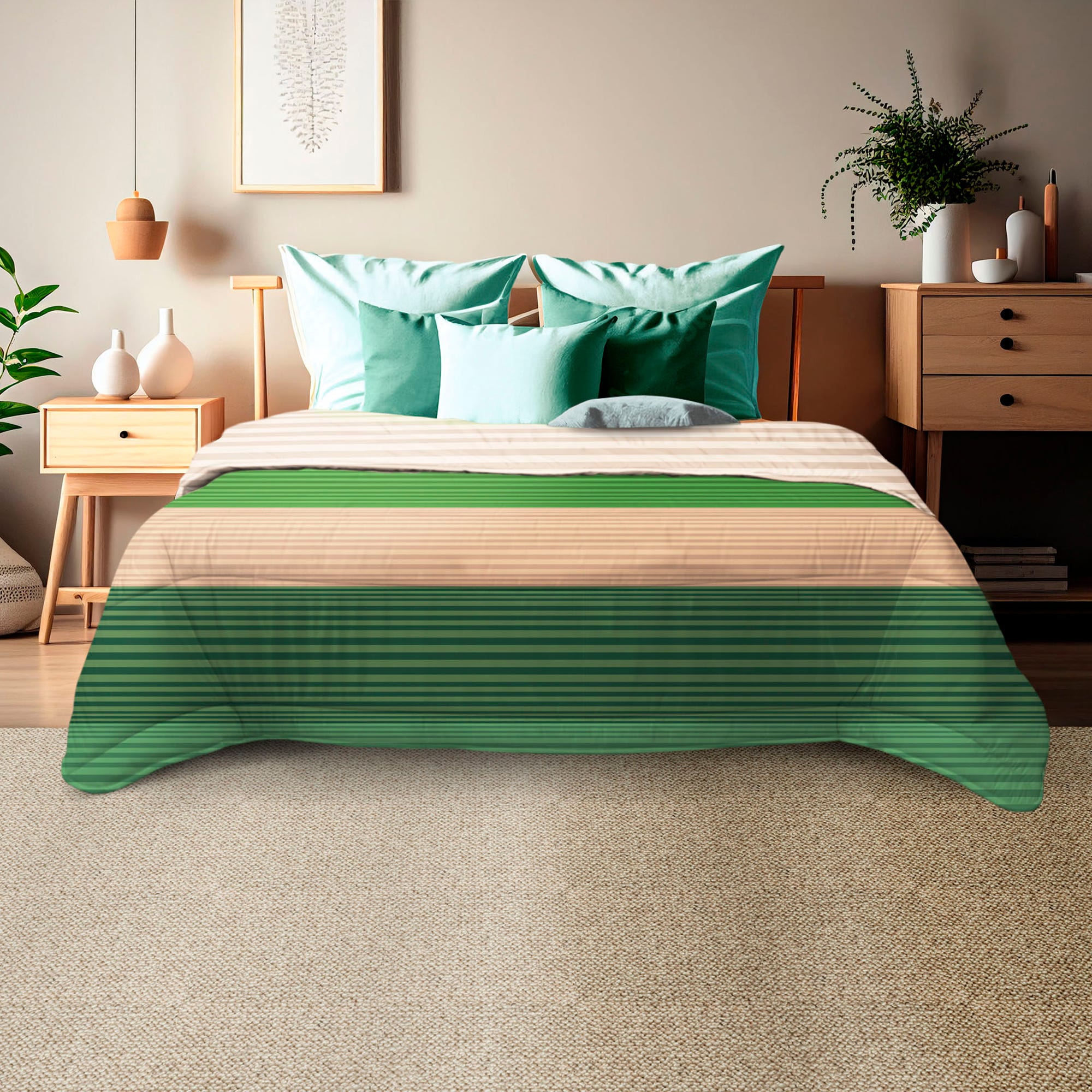 TRAPUNTA INVERNALE MATRIMONIALE SFUMATO VERDE MADE IN ITALY