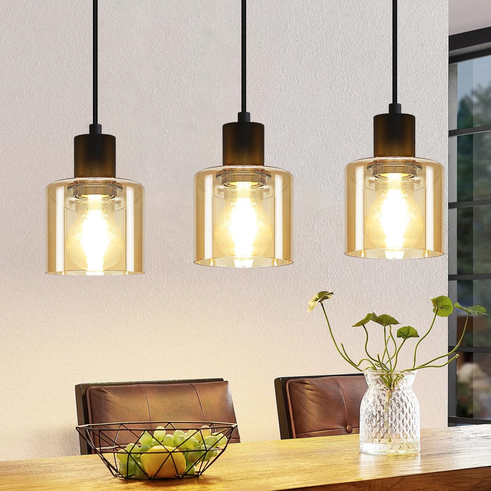 DRIWEI Lampadario Vintage 12 Pendenti Lampada A Sospensione Ragno Nero - Foto 4