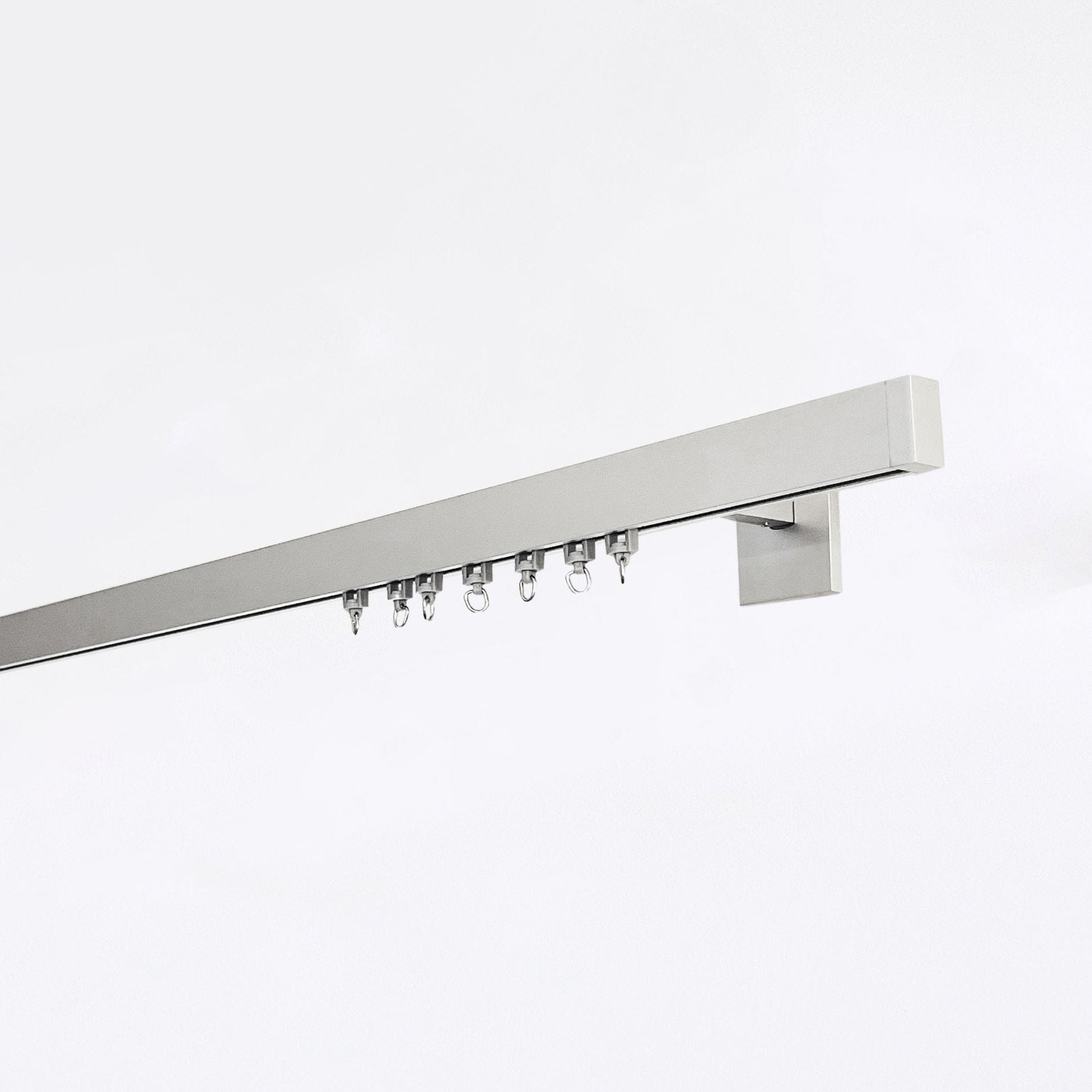 300 cm – Rail pour Rideaux Simple Argenté Clair, Fixation Murale ...