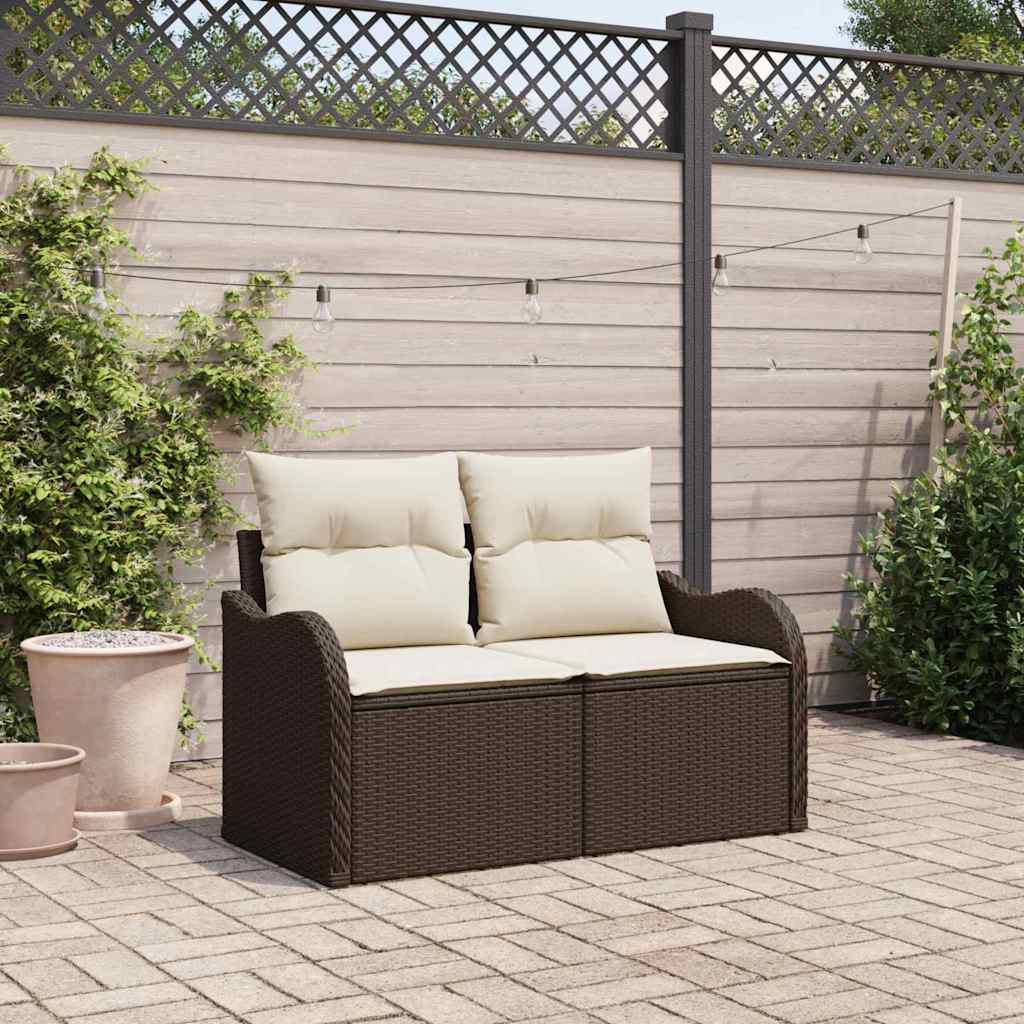 Sofa Ogrodowa z poduszką Brązowy 121 x 62 x 69cm polirattan vidaXL