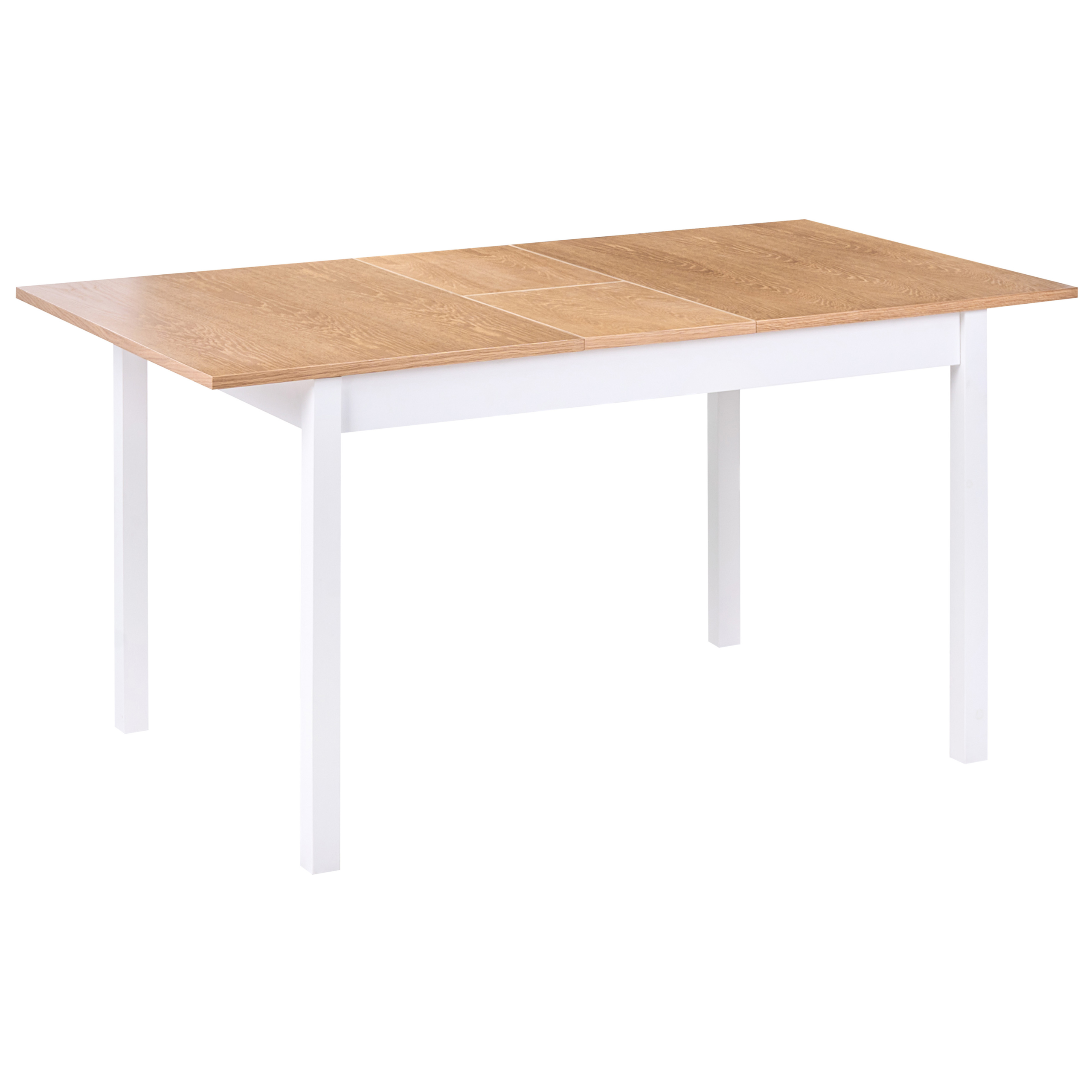 Beliani Mesa De Comedor Extensible Houston 120/150 Cm 80 Cm Madera Marrón/Blanco , Leroy Merlin