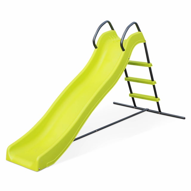 Toboggan - Sirocco vert - Glissière double vague. 175cm de longueur. structure de jardin extérieure. aire de jeu pour le